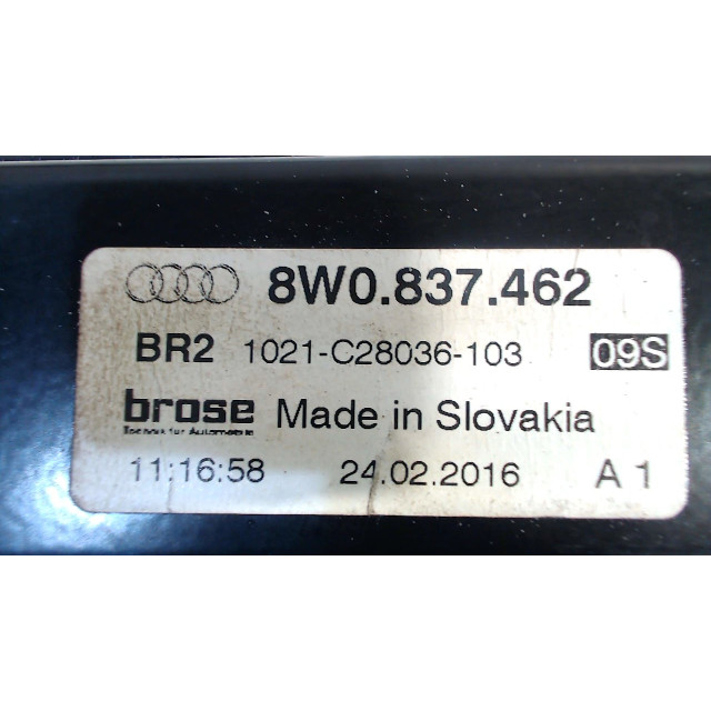 Raammechaniek elektrisch rechts voor Audi A4 Avant (B9) (2015 - 2018) Combi 2.0 TDI 16V (DETA)
