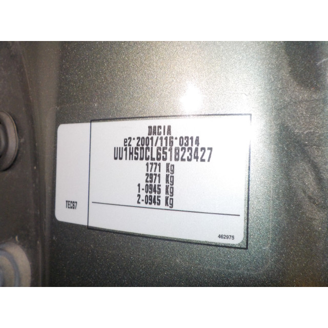 Slot mechaniek portier elektrisch centrale vergrendeling links achter Dacia Duster (HS) (2013 - 2018) SUV 1.5 dCi (K9K-612(K9K-C6))