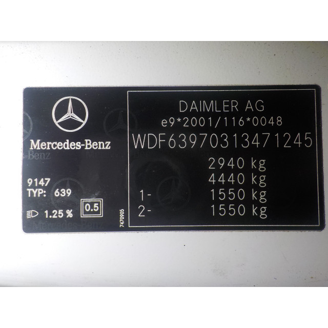 Intercooler radiateur Mercedes-Benz Vito (639.7) (2003 - 2014) Bus 2.2 115 CDI 16V (OM646.980)