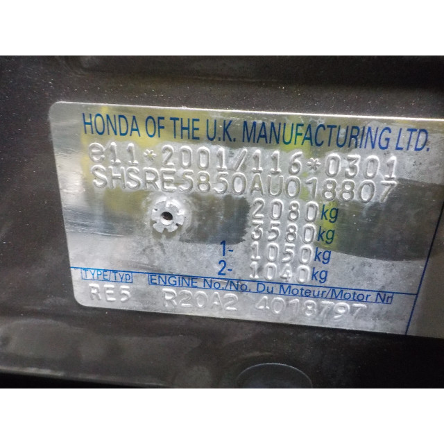 Veiligheidsgordel rechts voor Honda CR-V (RE) (2007 - 2012) SUV 2.0 16V (R20A2)
