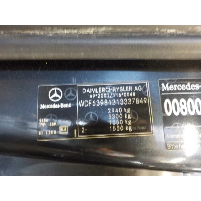 Cardan Mercedes-Benz Vito (639.6) (2006 - heden) Van 3.0 120 CDI V6 24V (OM642.990)