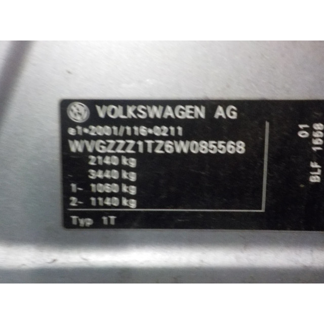 Bedieningspaneel kachel Volkswagen Touran (1T1/T2) (2003 - 2007) MPV 1.6 FSI 16V (BLF(Euro 4))