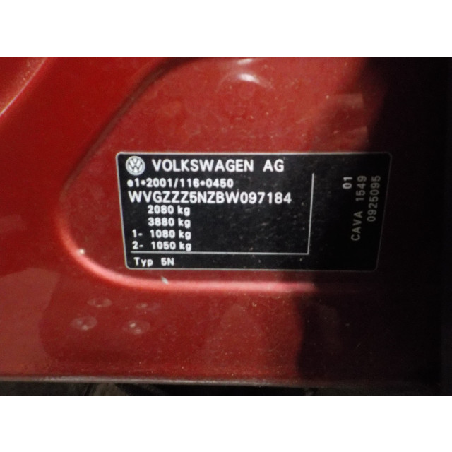 Raammechaniek elektrisch rechts achter Volkswagen Tiguan (5N1/2) (2008 - 2018) SUV 1.4 TSI 16V (CAVA(Euro 5))