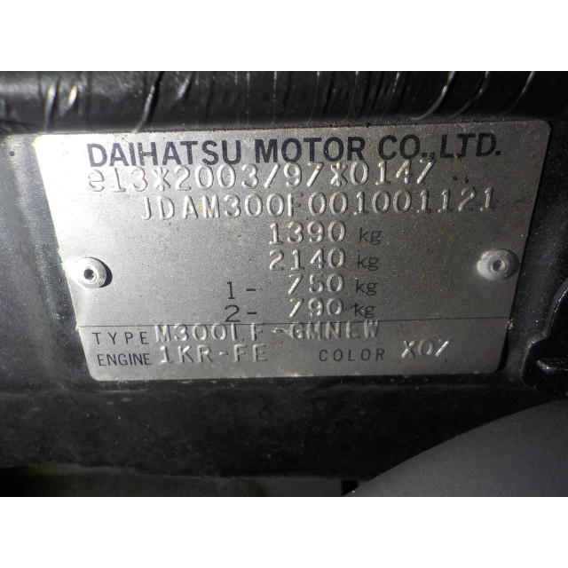 Raammechaniek elektrisch rechts voor Subaru Justy (M3) (2007 - 2011) Hatchback 5-drs 1.0 12V DVVT (1KR-FE)
