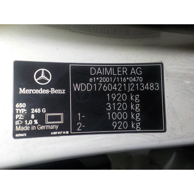 Velg Mercedes-Benz A (W176) (2012 - 2018) Hatchback 1.6 A-180 16V (M270.910)
