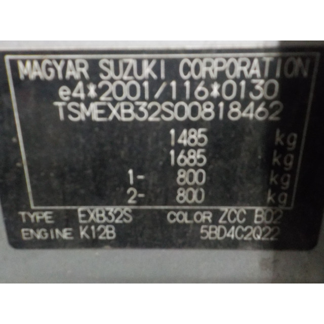 Veiligheidsgordel rechts achter Suzuki Splash (2010 - 2015) MPV 1.2 VVT 16V (K12B)