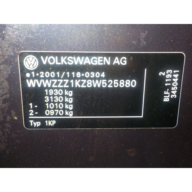 Slot mechaniek portier elektrisch centrale vergrendeling links achter Volkswagen Golf Plus (5M1/1KP) (2004 - 2008) MPV 1.6 FSI 16V (BLF(Euro 4))