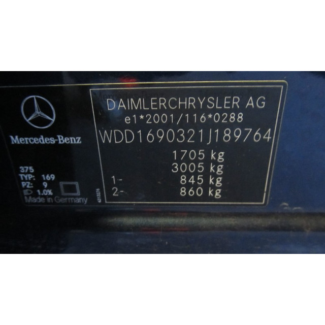 Motor raammechaniek elektrisch rechts voor Mercedes-Benz A (W169) (2004 - 2012) Hatchback 1.7 A-170 (M266.940)