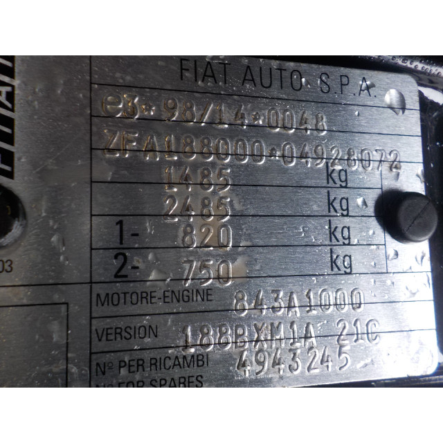Slot mechaniek portier elektrisch centrale vergrendeling links voor Fiat Punto II (188) (1999 - 2012) Hatchback 1.2 60 S (188.A.4000)