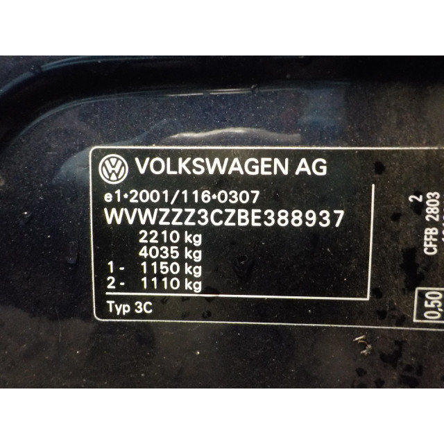 Ruitenwisser mechaniek achter Volkswagen Passat Variant (365) (2010 - 2014) Combi 2.0 TDI 16V 140 (CFFB(Euro 5))