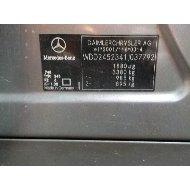 Motor Mercedes-Benz B (W245/242) (2005 - 2011) Hatchback 2.0 B-200 16V Turbo (M266.980)
