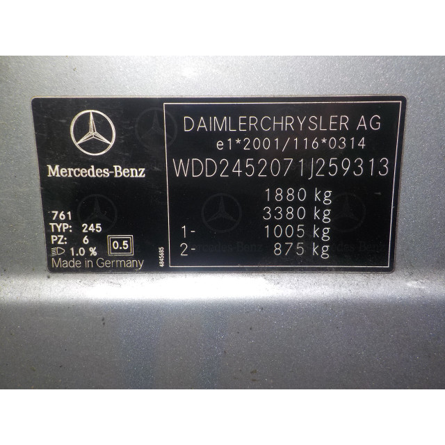 Luchtmassameter Mercedes-Benz B (W245/242) (2005 - 2011) Hatchback 2.0 B-180 CDI 16V (OM640.940(Euro 4))