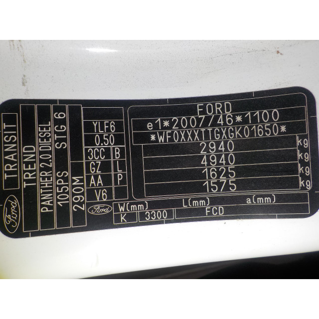 Veiligheidsgordel rechts voor Ford Transit (2016 - heden) Van 2.0 TDCi 16V Eco Blue 105 (BJFA)