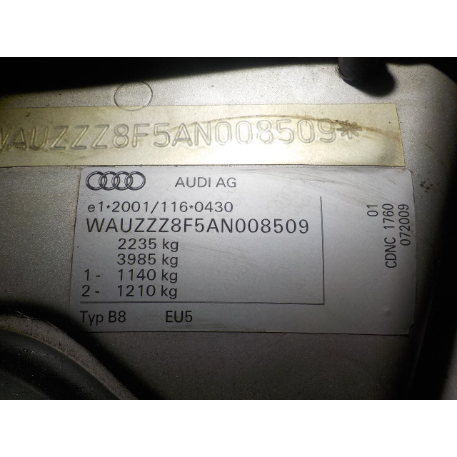 Achterklep Audi A5 Cabrio (8F7) (2009 - 2013) Cabrio 2.0 TFSI 16V Quattro (CDNC(Euro 5))